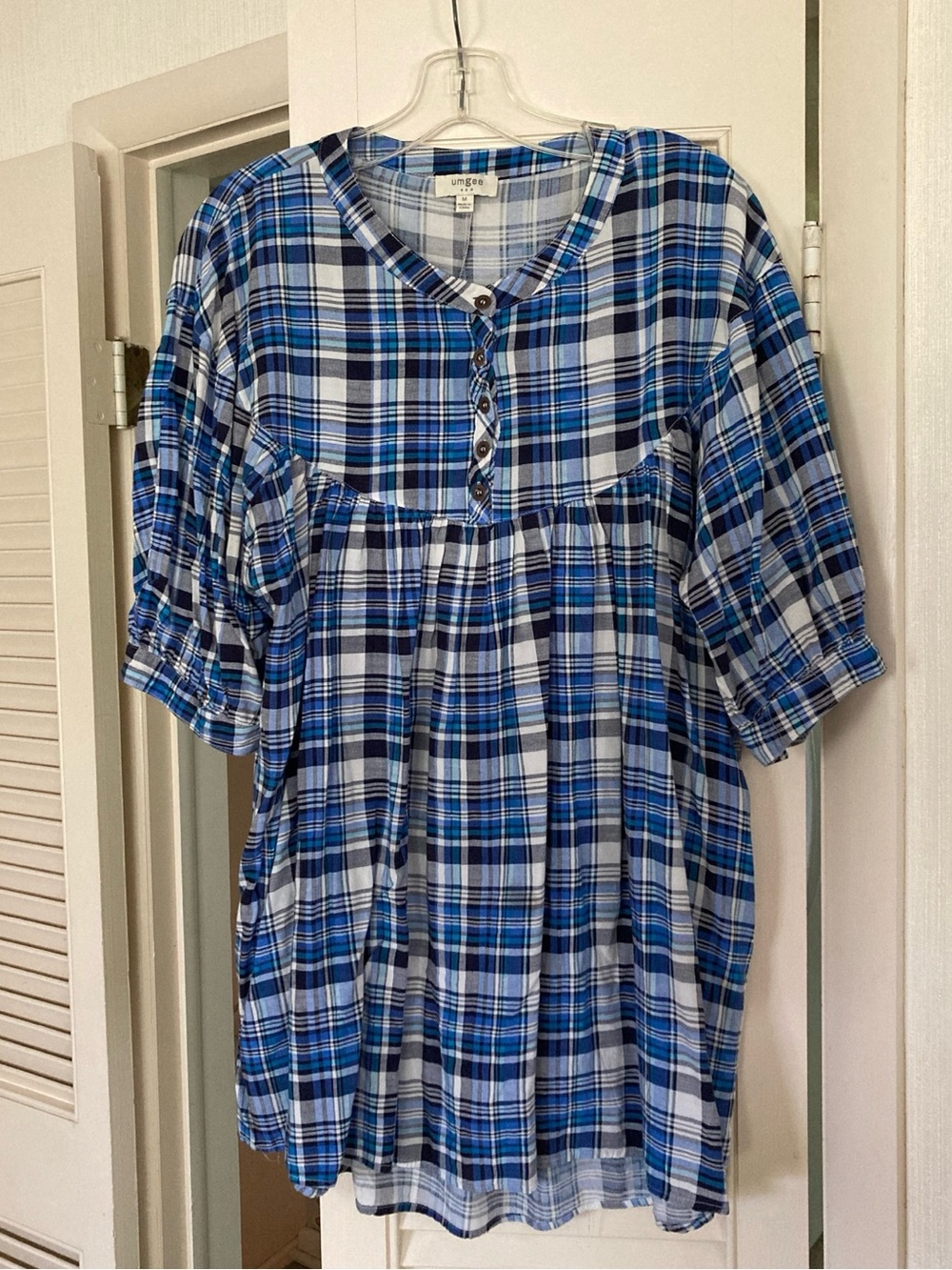 Umgee plaid, babydoll dress